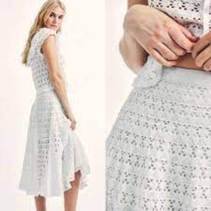 New LoveShackFancy Mardi MIDI Skirt in Antiqe White size 12